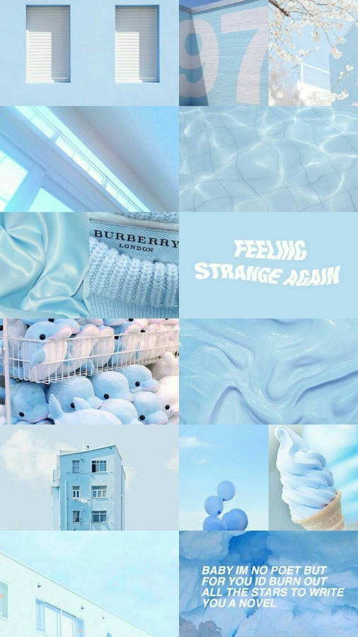 Light Blue Aesthetic Iphone With Texts Wallpaper