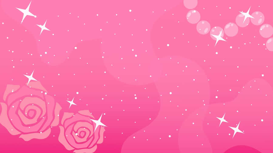 Light Pink Glitter Roses Background Wallpaper