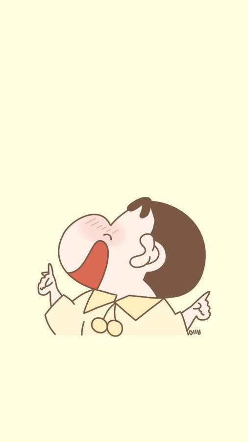 Light Yellow Shinchan Aesthetic Wallpaper