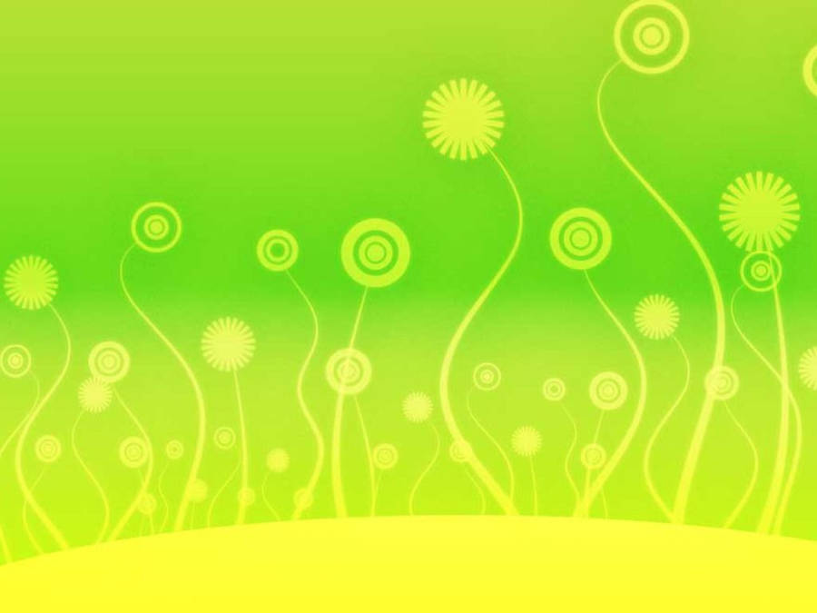 Lime Green Flowers Wallpaper