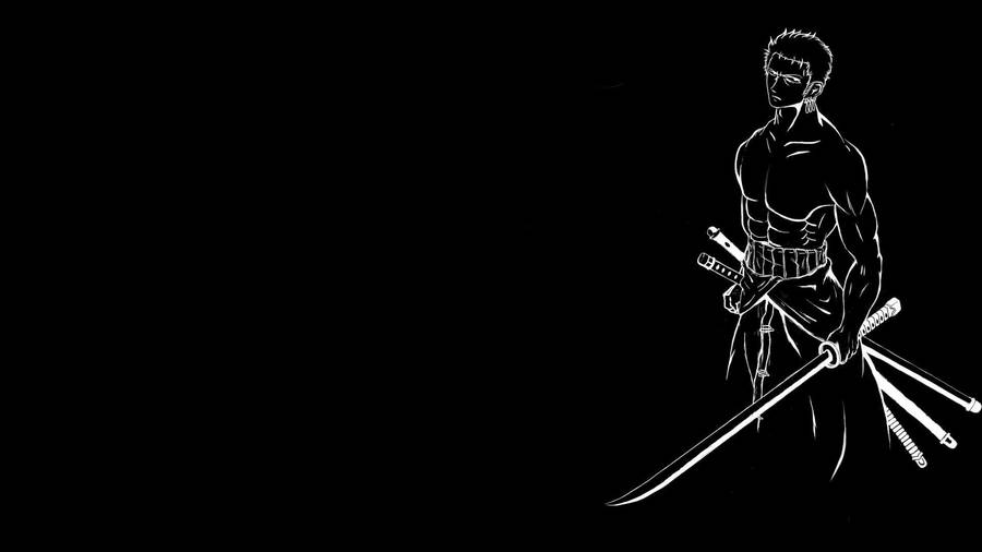 Line Art One Piece Zoro 4k Wallpaper