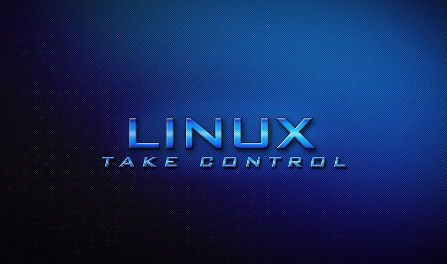 Linux Logo On Blue Background Wallpaper