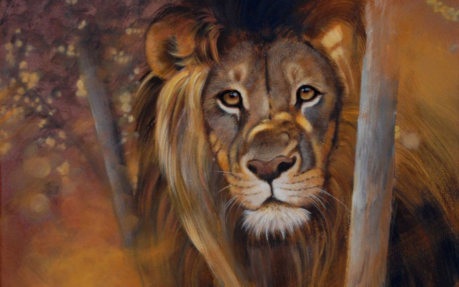 Lion Painting Screensavers Wallpaper