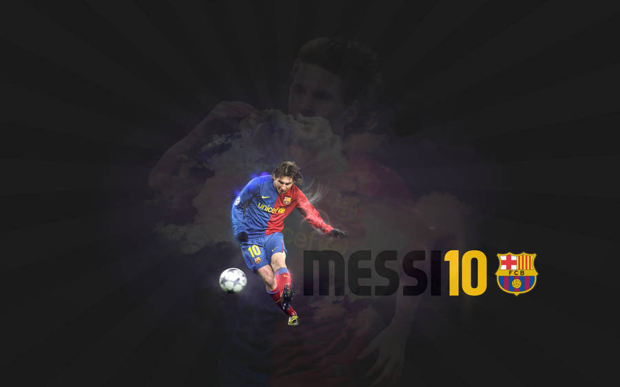 Lionel Messi Barcelona Team Logo Wallpaper