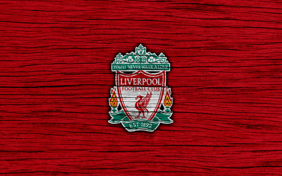 Liverpool Fc Logo On Wood Wallpaper