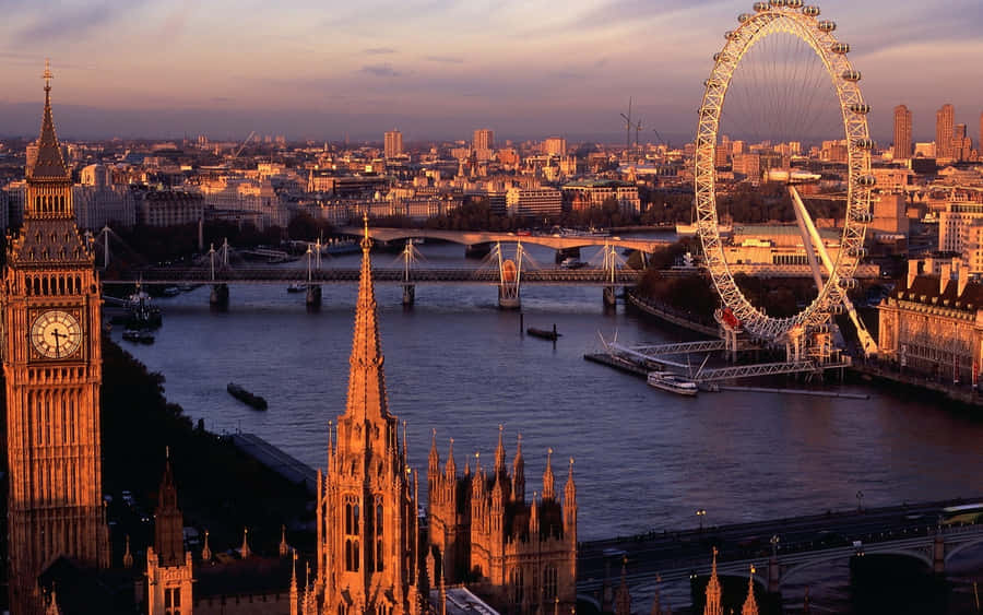 London Eye And Big Ben In Uk Wallpaper