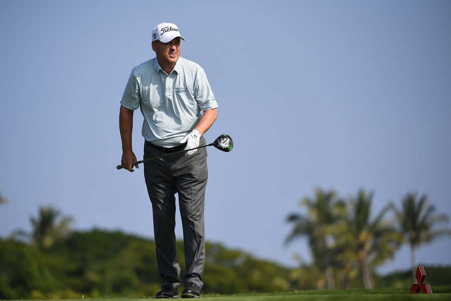 Loren Roberts Standing On Golf Course Wallpaper