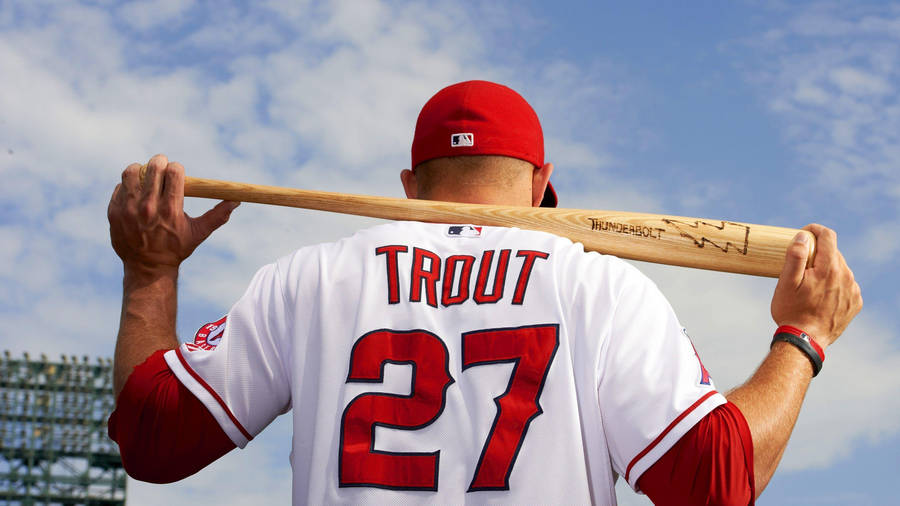 Los Angeles Angels Mike Trout Baseball Bat Wallpaper