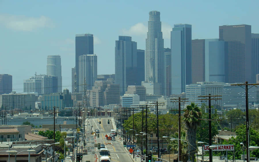 Los Angeles Leading Road Skyline Wallpaper