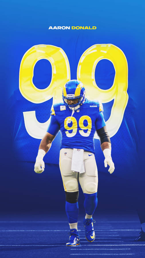 Los Angeles Rams Aaron Donald Jersey Number 99. Wallpaper