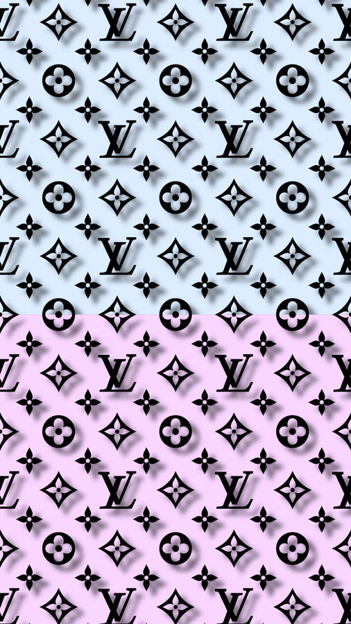 Louis Vuitton Aesthetic Blue And Pink Collage Wallpaper