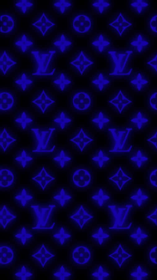 Louis Vuitton Blue-purple On Black Wallpaper