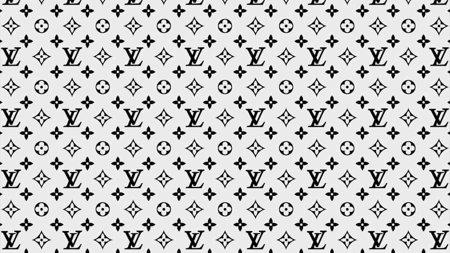 Louis Vuitton Print Black And White Wallpaper