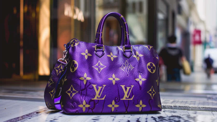 Louis Vuitton Purple Designer Handbag Wallpaper