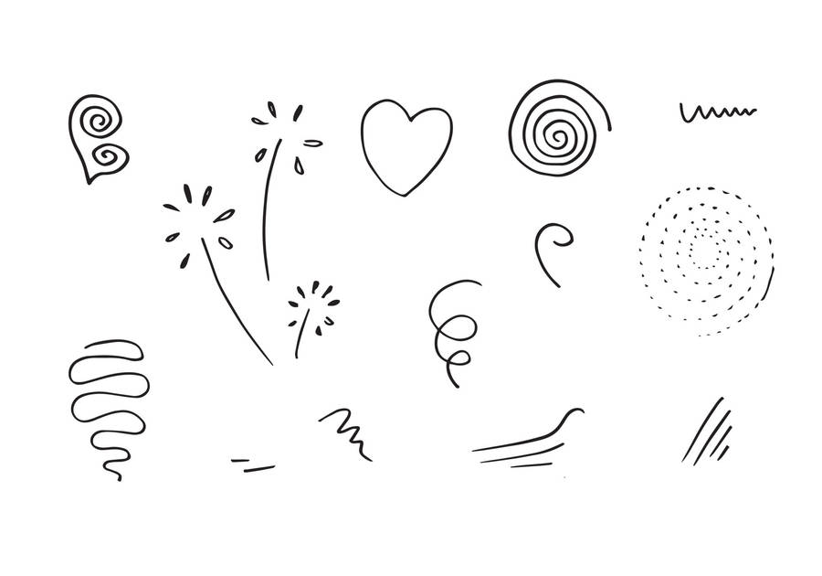 Love Black And White Random Doodles Wallpaper