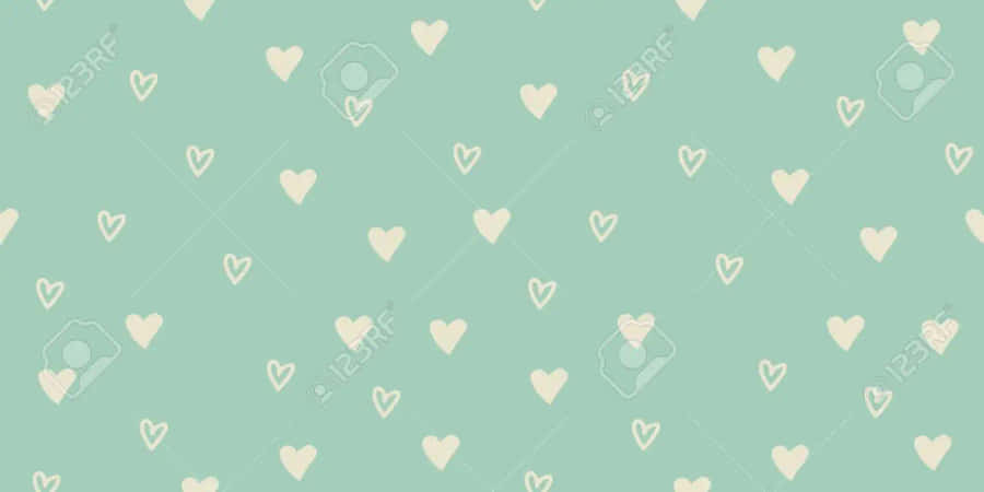 Love Is In The Air With Mint Green Hearts Wallpaper