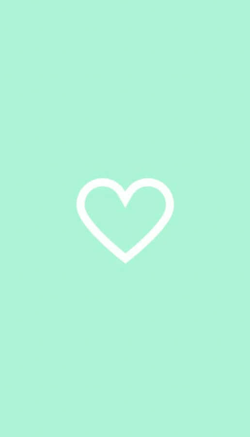 Love Isn’t Always Blue And White – Find Unexpected Joy And Excitement With Mint Green Hearts Wallpaper