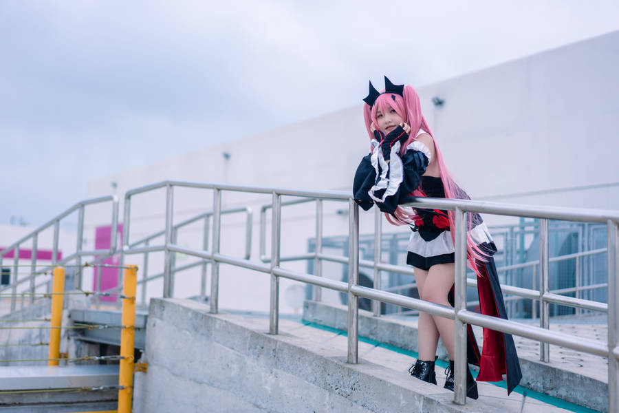 Lovely Anime Girl With Cherry Blossoms Wallpaper