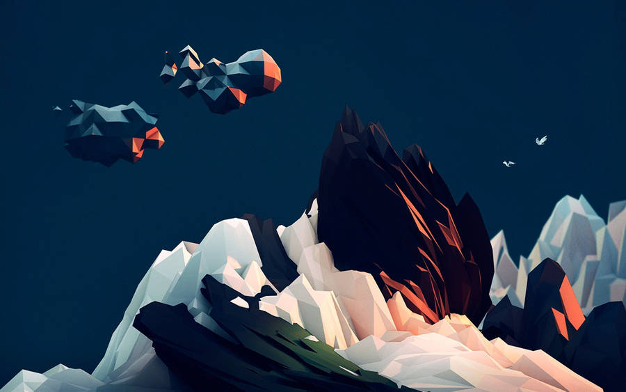 Low Poly Mountain Peak Wallpaper