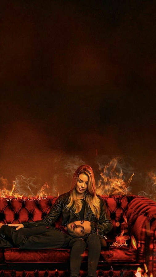 Lucifer & Chloe Fiery Love Wallpaper