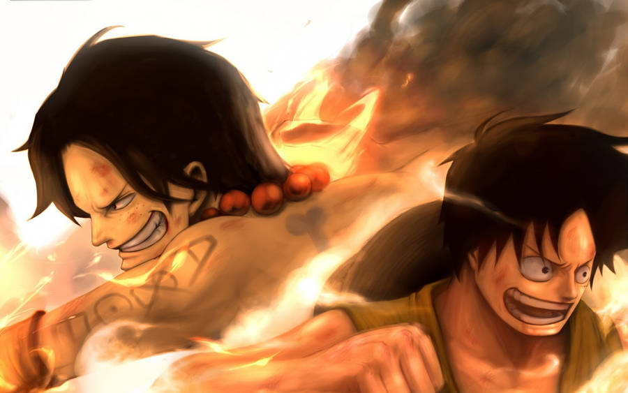 Luffy 4k With Portgas D. Ace Wallpaper