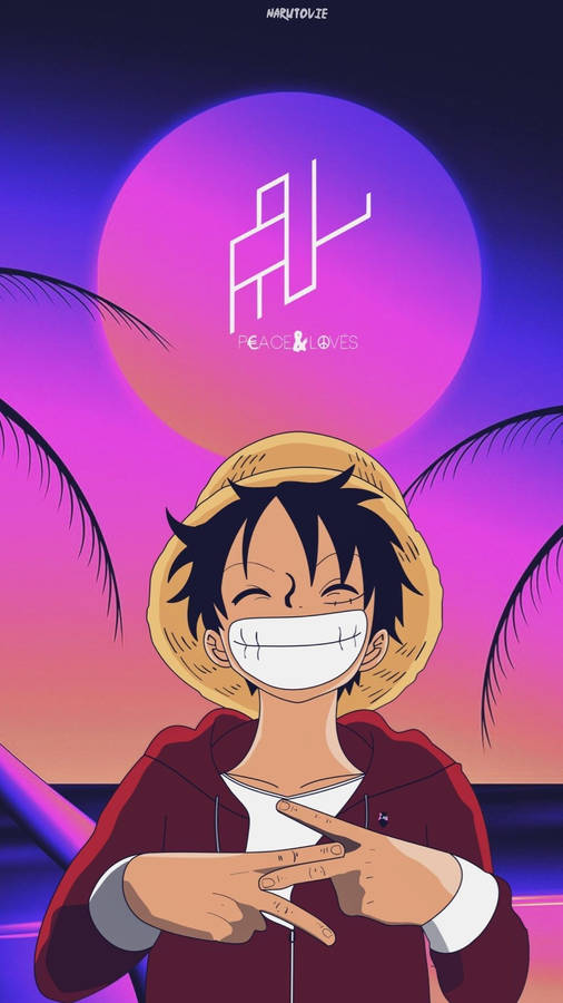 Luffy Takes A Break From Adventure To Lighten Up The Mood Wallpaper