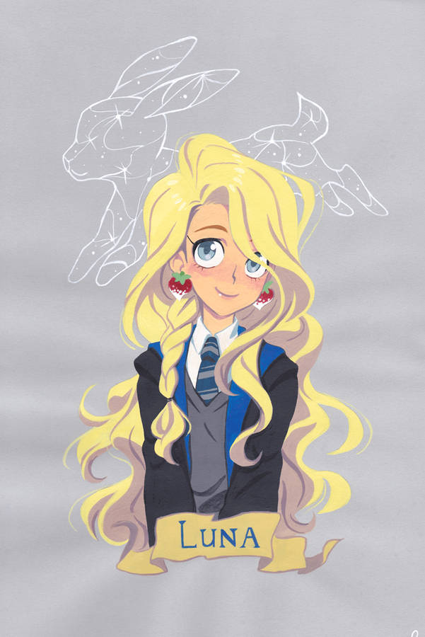 Luna Lovegood Cartoon Cute Harry Potter Wallpaper