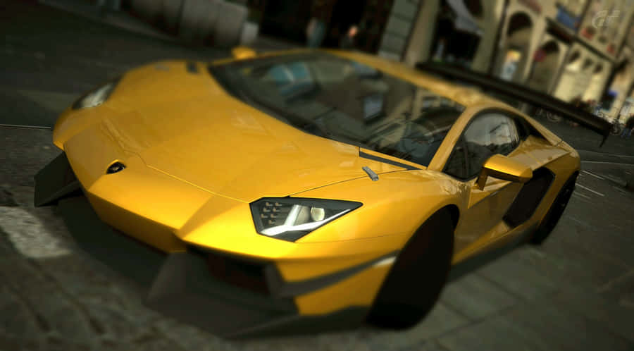 Luxurious Gold Lamborghini Aventador Wallpaper