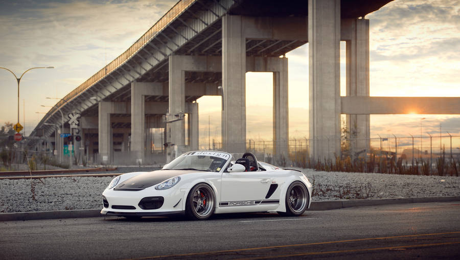 Luxury In Motion - 2016 White Porsche Boxster Spyder Wallpaper