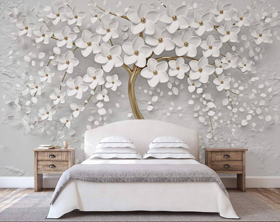 Magnificent White Tree In The Forest Wallpaper