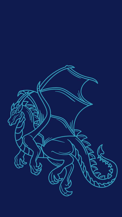 Majestic Blue Dragon Soaring In The Sky Wallpaper