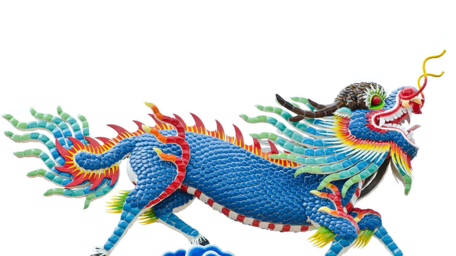 Majestic Blue Dragon Soaring In The Sky Wallpaper