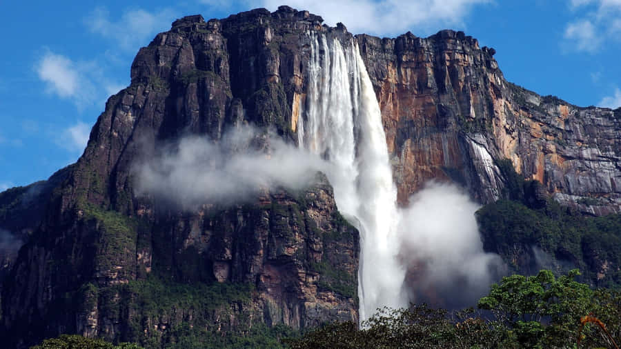 Majestic View Of Angel Falls Wallpaper