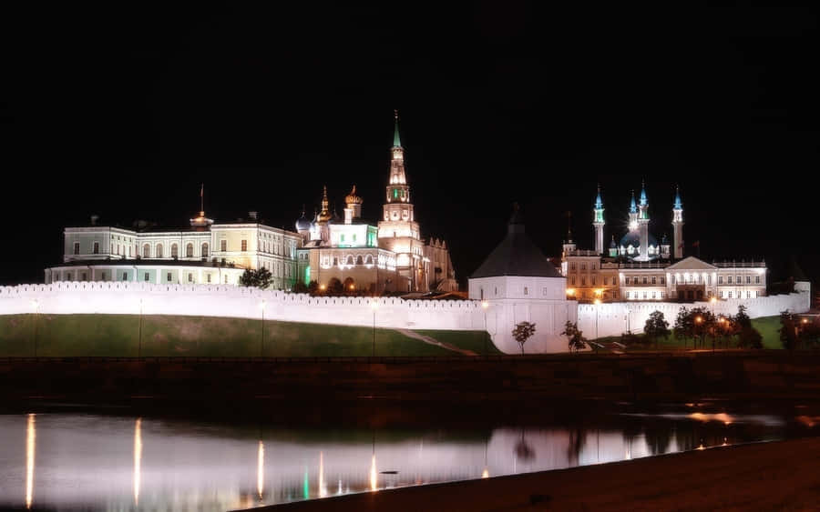 Majestic View Of Kazan Kremlin At Sunset Wallpaper