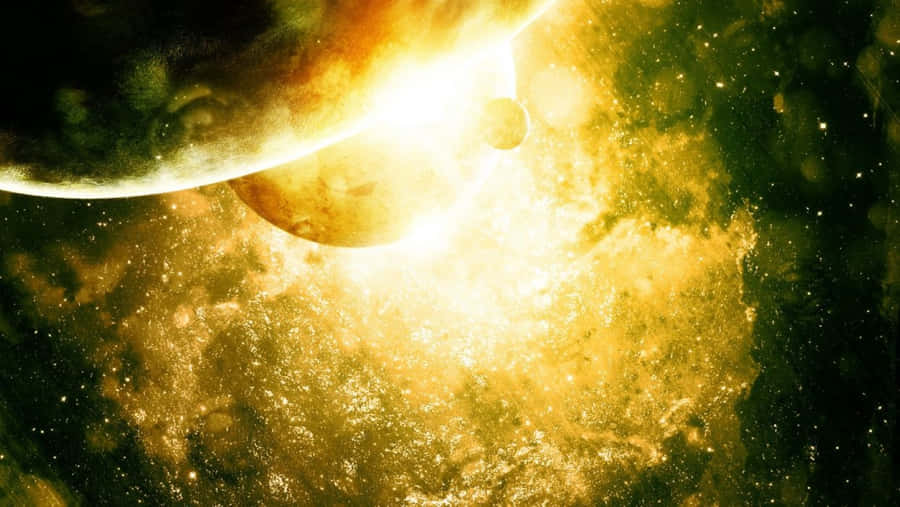 Majestic Yellow Galaxy Wallpaper