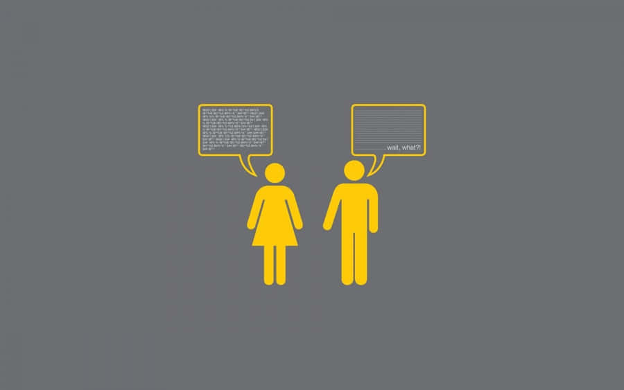 Male And Female Conversation Funny Simple Desktop Wallpaper
