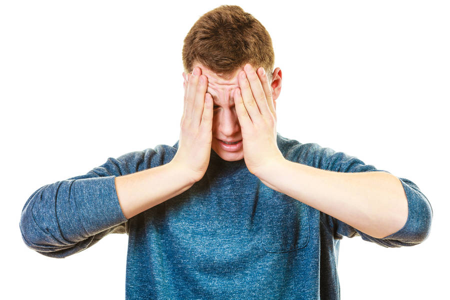 Man Battling Inner Anxiety Wallpaper