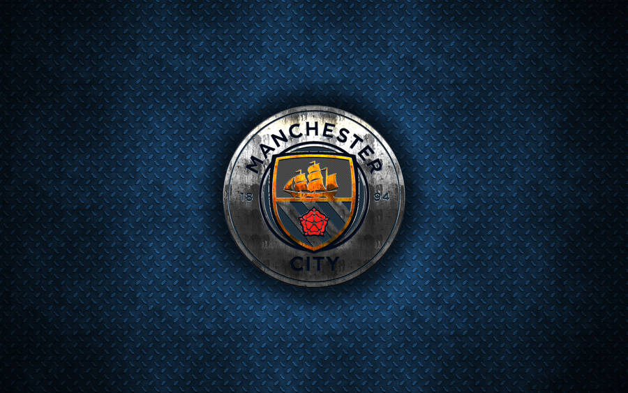 Manchester City 4k Grunge Metal Grate Wallpaper