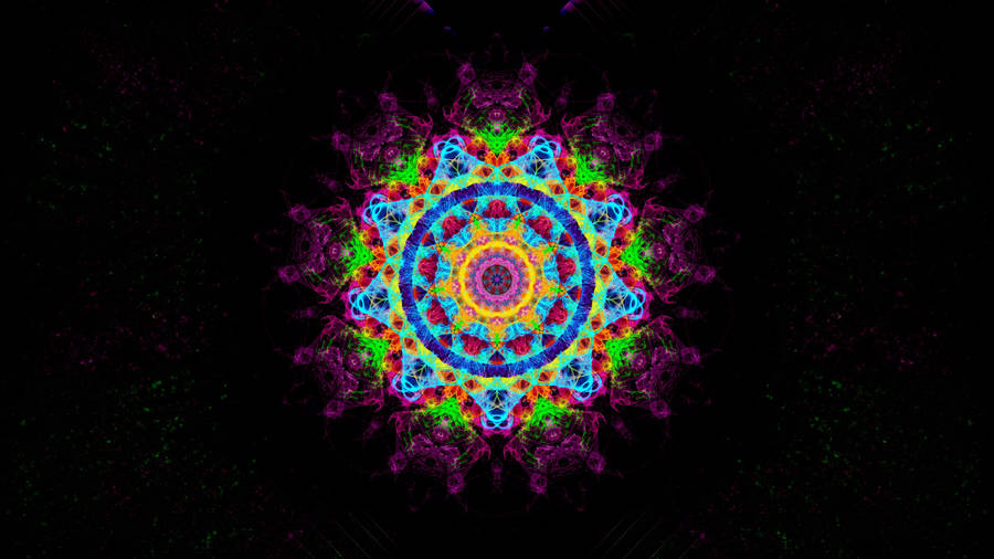 Mandala Circle Trippy Color Wallpaper