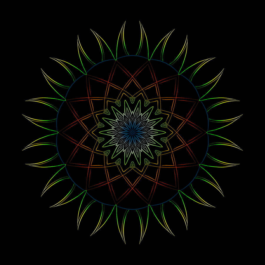 Mandala Trippy Flower Wallpaper
