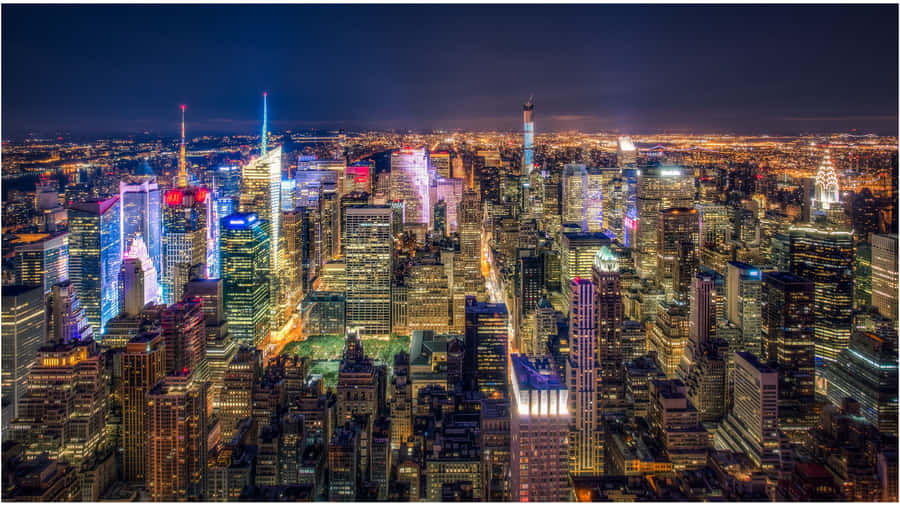 Manhattan Neon 4k New York City Night Wallpaper