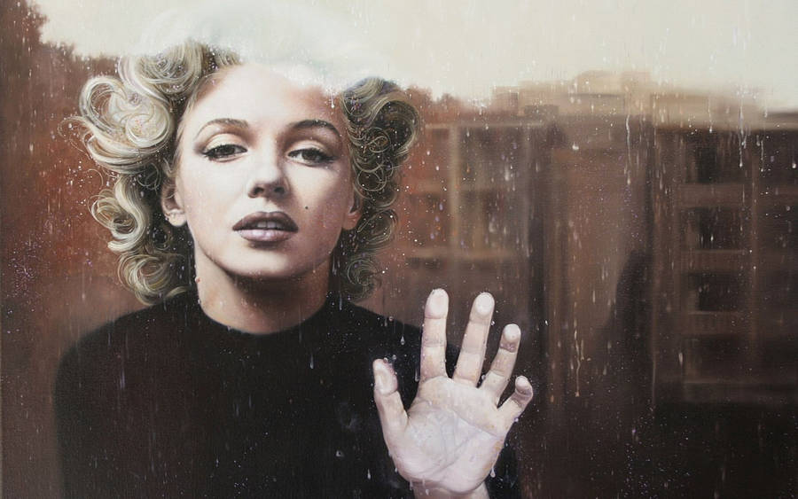 Marilyn Monroe Glass Window Wallpaper