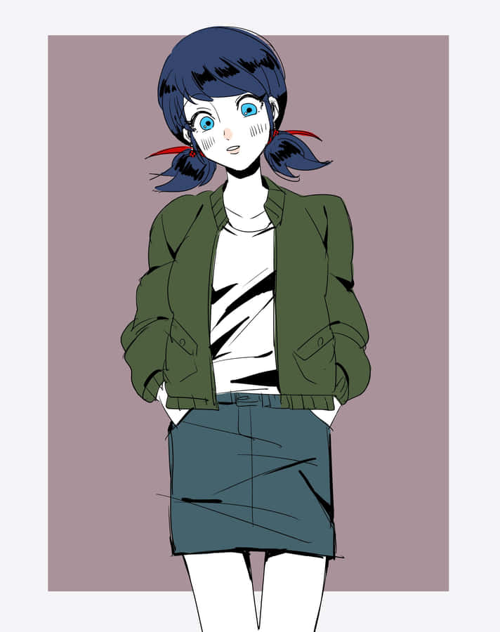 Marinette Dupain Cheng Anime Style Wallpaper