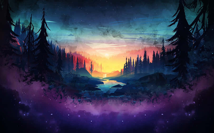 Marvel At Nature's Grandeur With A Mountain Sunset Wallpaper