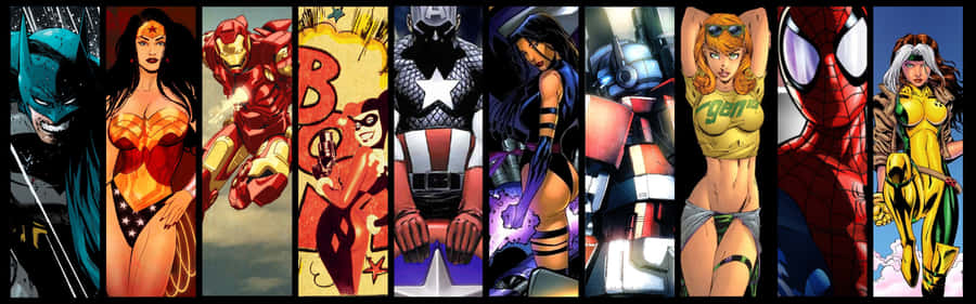 Marvel_ D C_ Heroes_ Collage Wallpaper