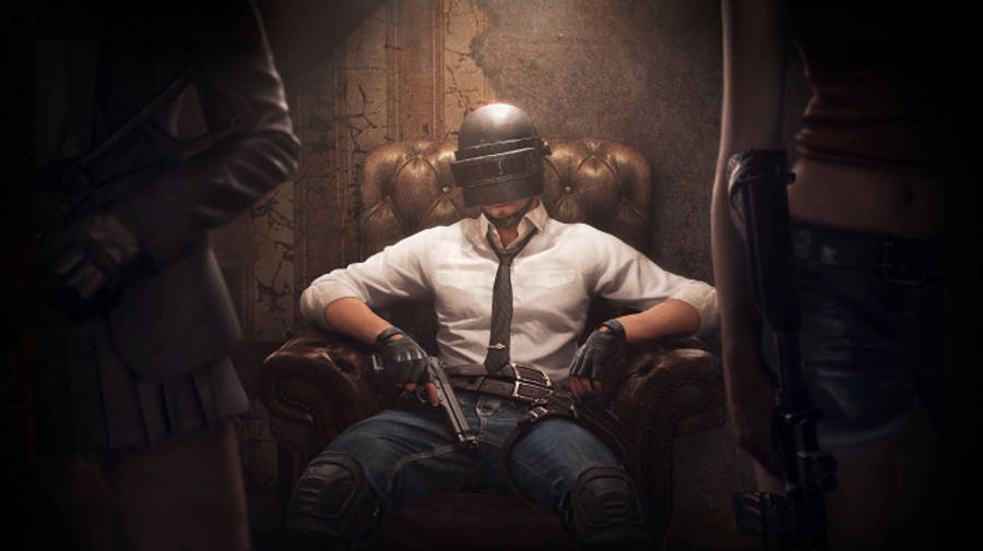 Mascot On Chair Pubg Banner Wallpaper