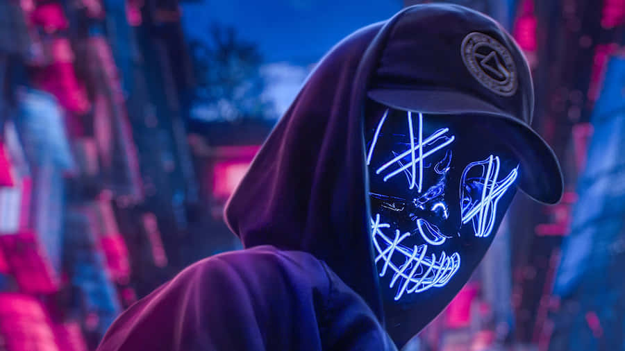 Mask Neon Lights Tumblr Laptop Wallpaper