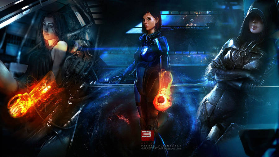 Mass Effect 3 Woman Squad In Ship Wallpaper
