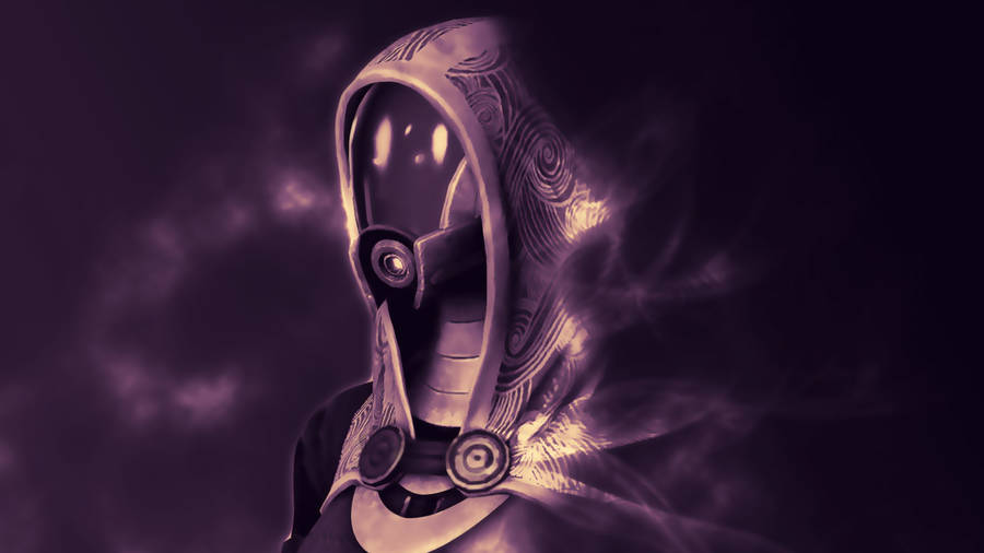 Mass Effect Tali In Gray Aesthetic Wallpaper