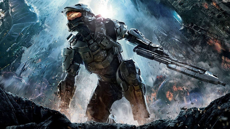 Master Chief Ready To Protect Humanity Wallpaper